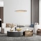 preview thumbnail 10 of 9, Modern 1-Light White Round LED Chandelier Minimalist Pendant Lights for Dining Room - 17.5" D x 61.5" H