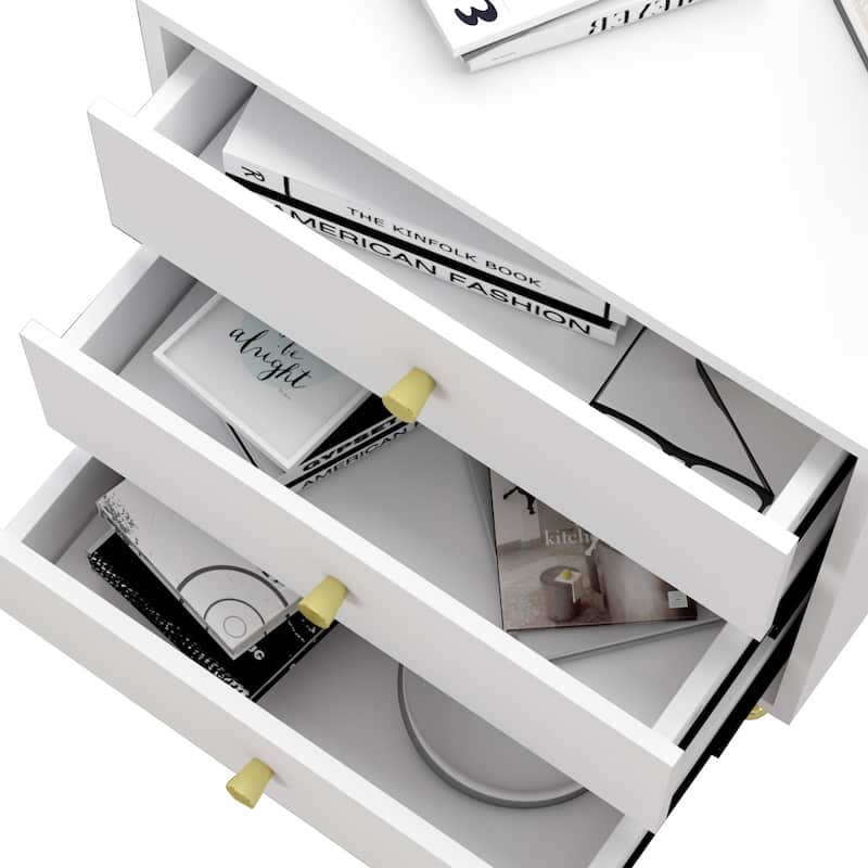 2-Drawer Nightstand With One-Shelf