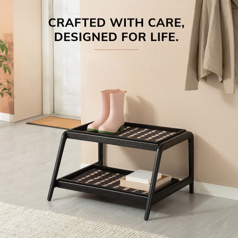 Jani Double-Tier Black Stand 2-Pair Rubber Boot Trays