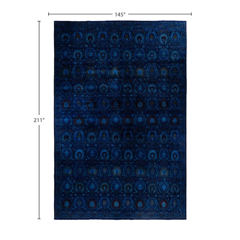 Overdyed One-of-a-Kind Hand-Knotted Area Rug - Navy - 12' 1" x 17' 7"