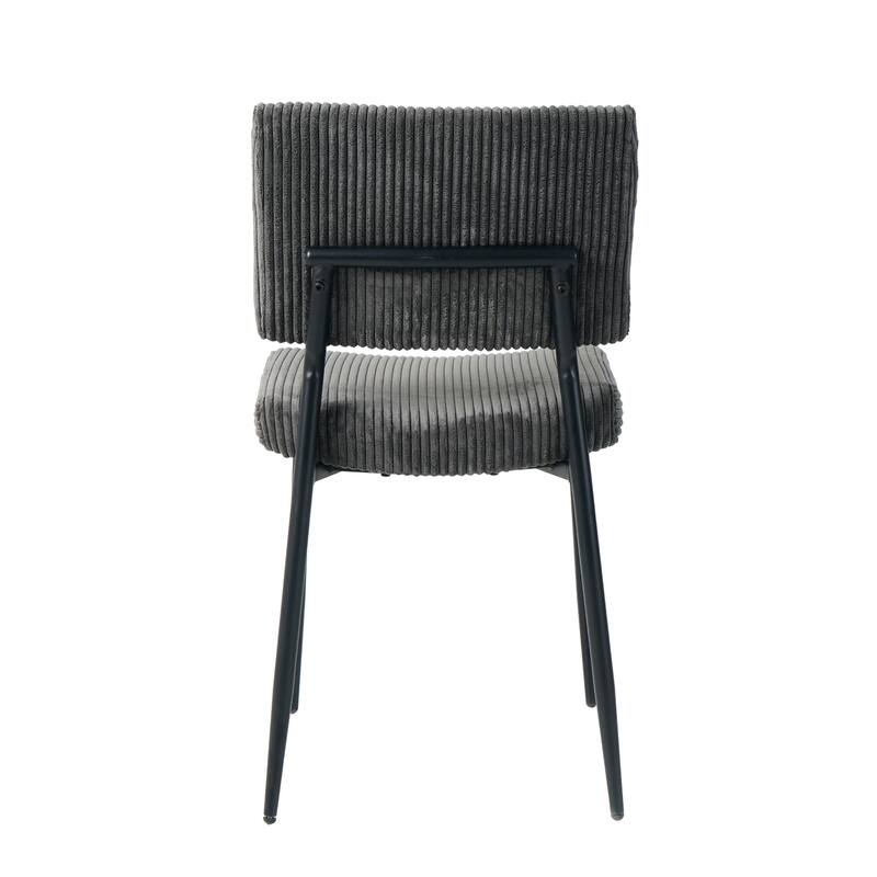 Set of 2 Fabric Dining Chair Grey Side Chair Accent Chairs with Back
