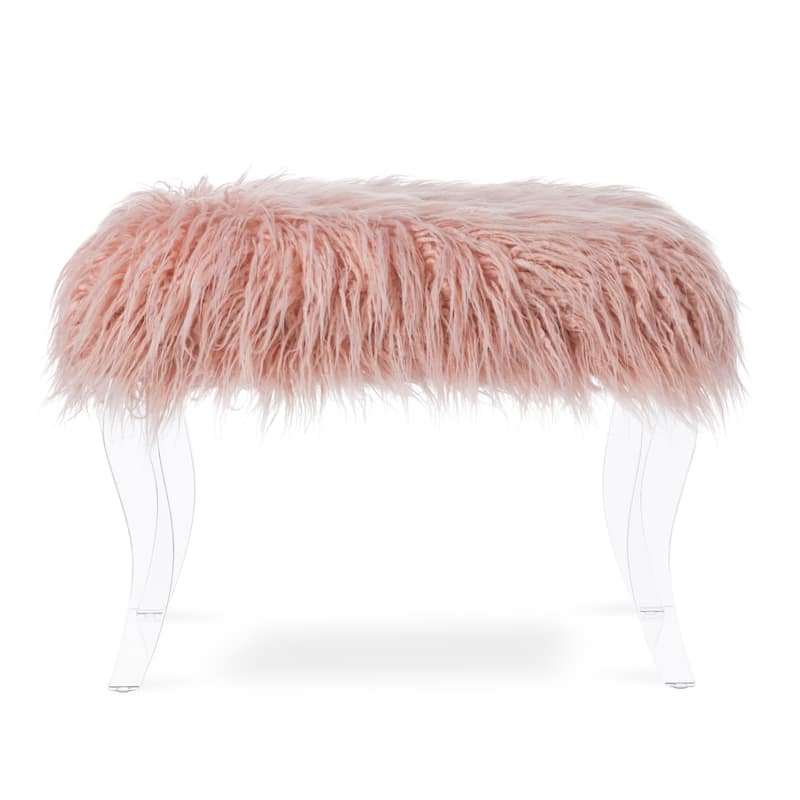 Glitzhome 24"L Modern Luxury Acrylic Ottoman Bench
