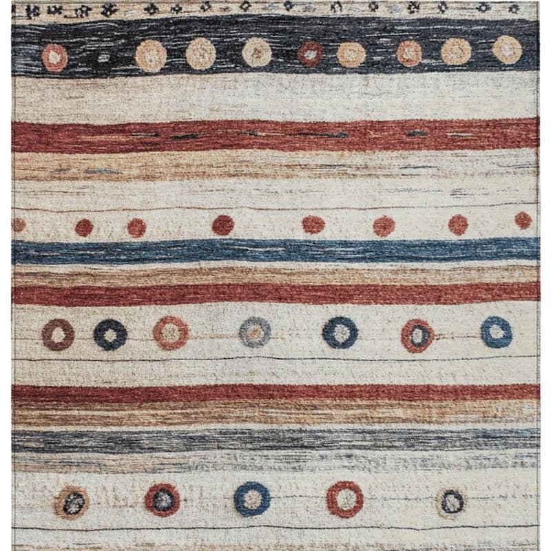 HomeRoots Striped Transitional Rectangle Outdoor Rug