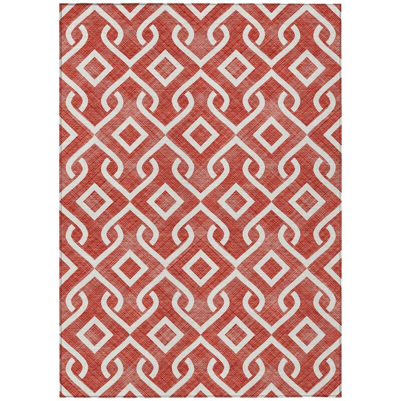 HomeRoots Geometric Transitional Rectangle Outdoor Rug