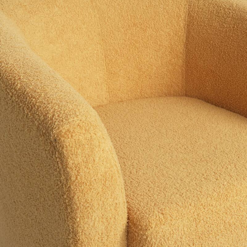 Chair, 31 Inch Tub Design, Flourish Design, Modern Fabric, Mustard Yellow