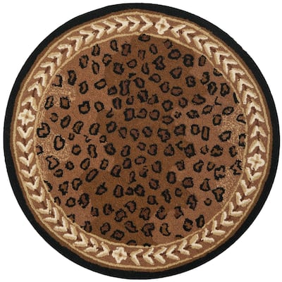 Round Wool Rug 3ft - Rustic Area Rug - Handmade Home Decor - Bedroom Living Room Floor Covering - 36 x 36