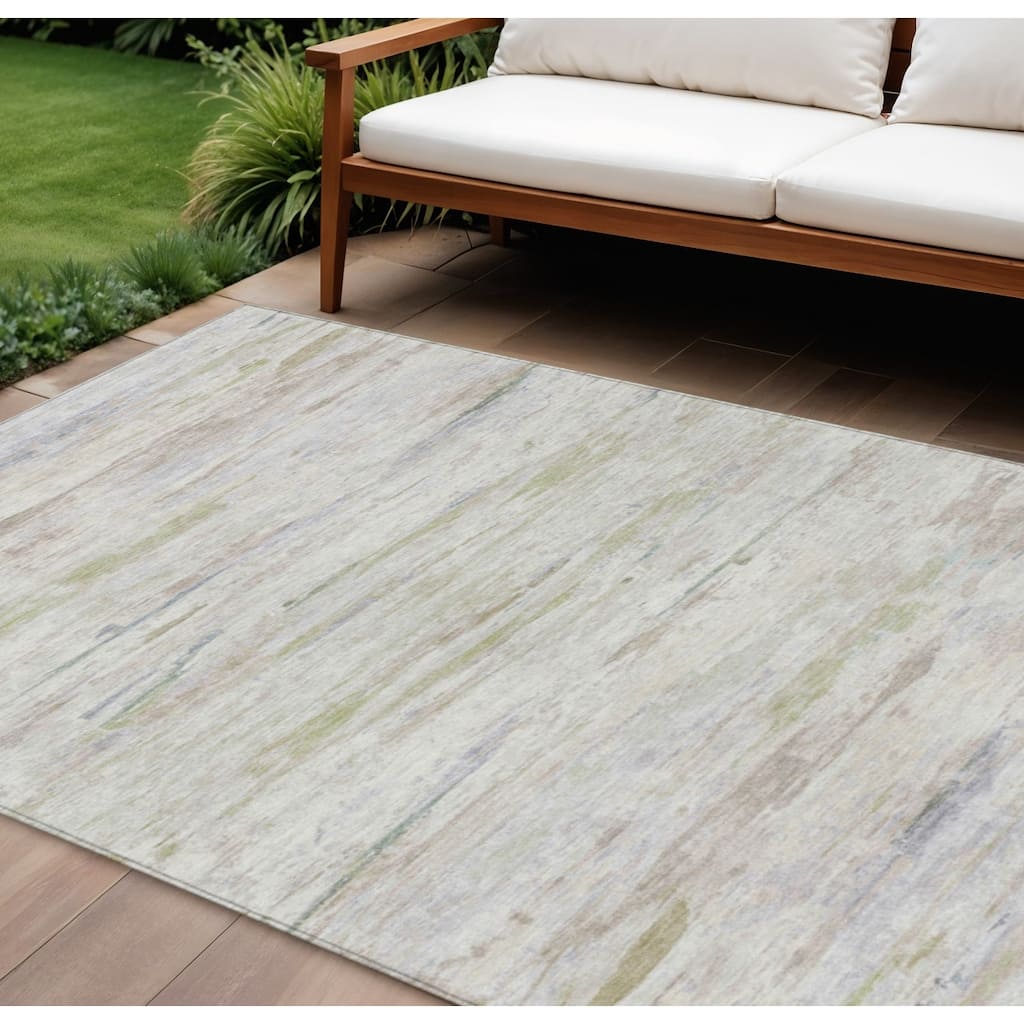 HomeRoots Abstract Transitional Rectangle Outdoor Rug