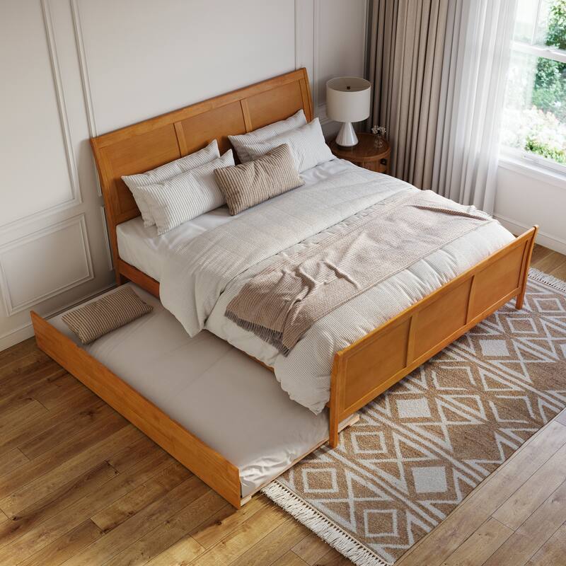 Portland Solid Wood Platform Bed with Matching Footboard and Trundle