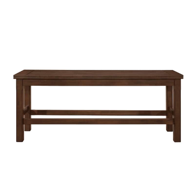 Lsy Counter Height Dining Bench, 64 Inch Dark Brown Wood Frame