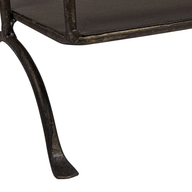 Decorative Metal 2 Tier Tray with Handle