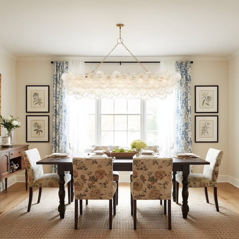 Gold Bubble Ball Chandelier, LED Pendant Light with Glass Globes