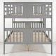 preview thumbnail 19 of 30, Full Over Full Bunk Bed with Convertible Design, Wooden Frame with Guardrails, No Box Spring Required,Guest Room Furniture