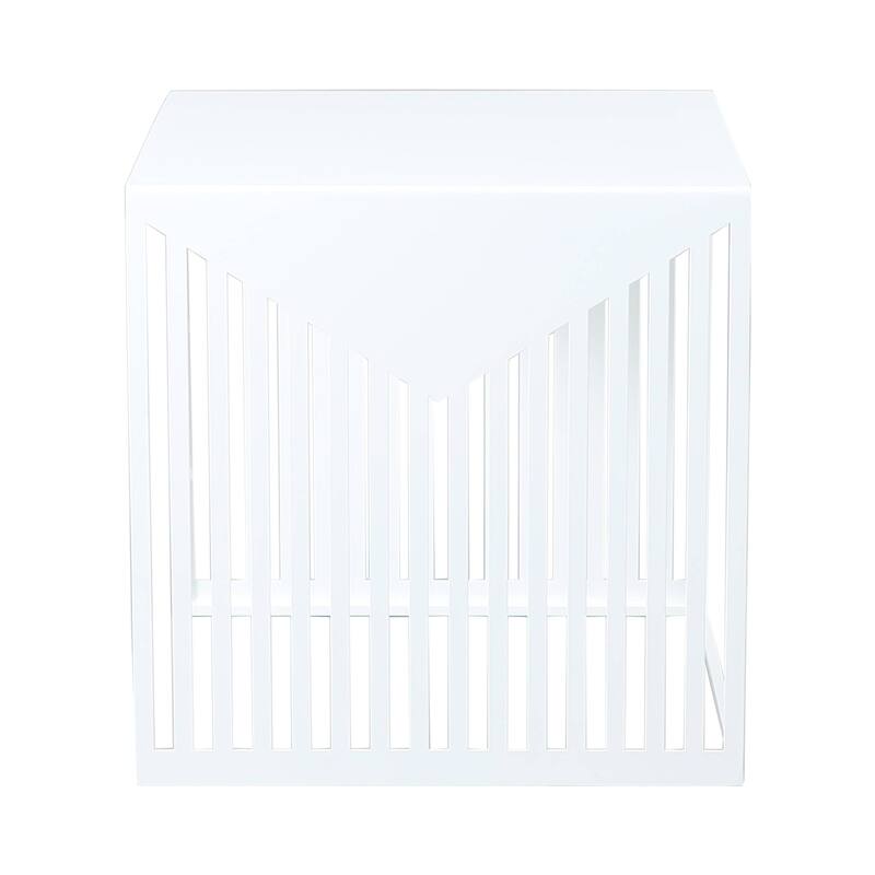 LeisureMod Cisco Modern Square Powder-Coated Steel Finish Side Table - 15.8