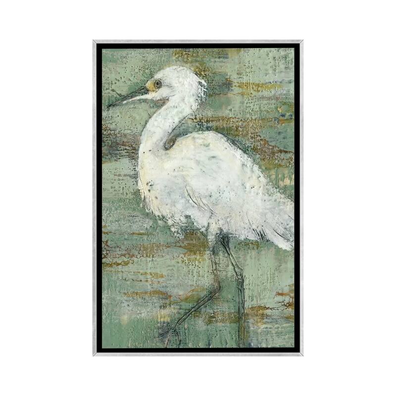 iCanvas "Textured Heron I" by Jennifer Goldberger Framed