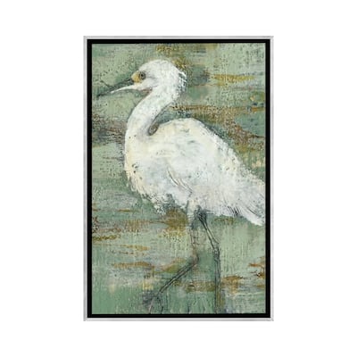 iCanvas "Textured Heron I" by Jennifer Goldberger Framed