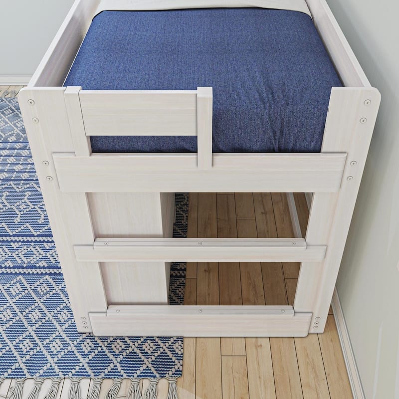 Max and Lily Farmhouse Twin Low Loft with Dresser and Bookcase