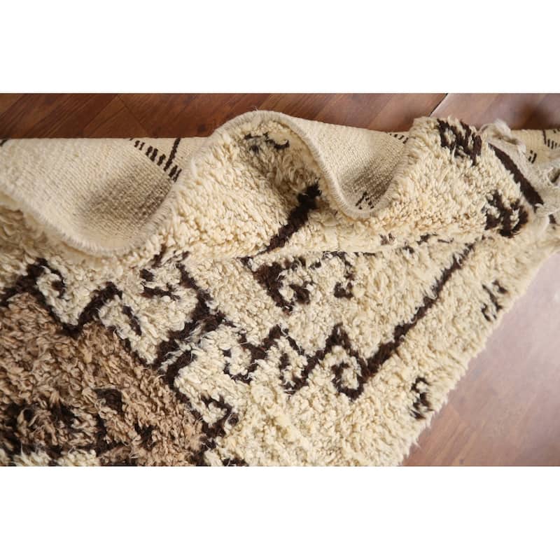 Natural Dye Kurdish Turkish Runner Rug Handmade Wool Carpet - 3'3"x 11'4"
