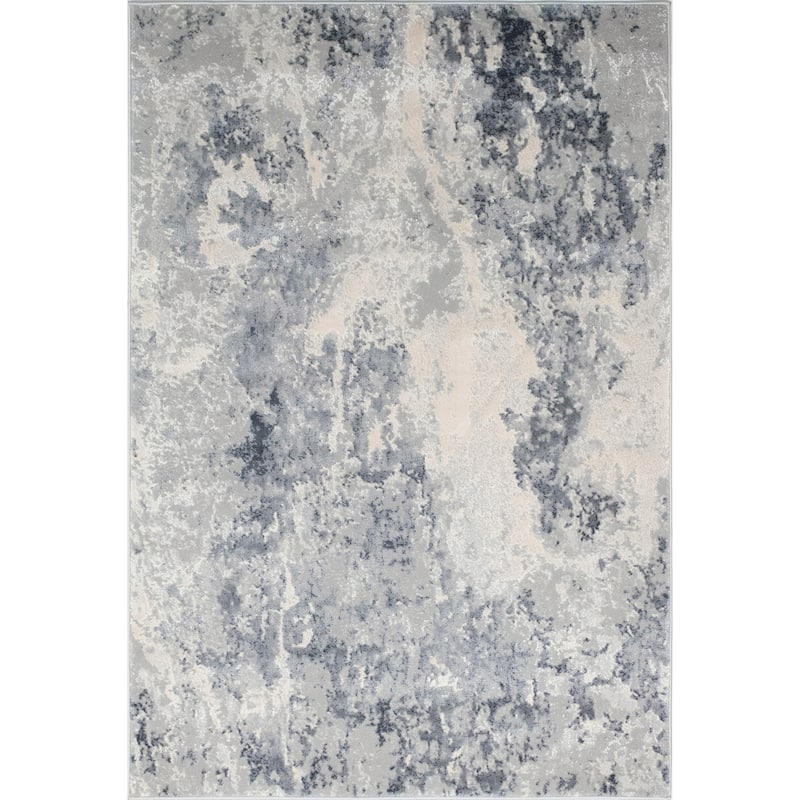 Noori Rug Louis High-Low Barron Rug - 4'2" x 6'1" - Silver/Charcoal
