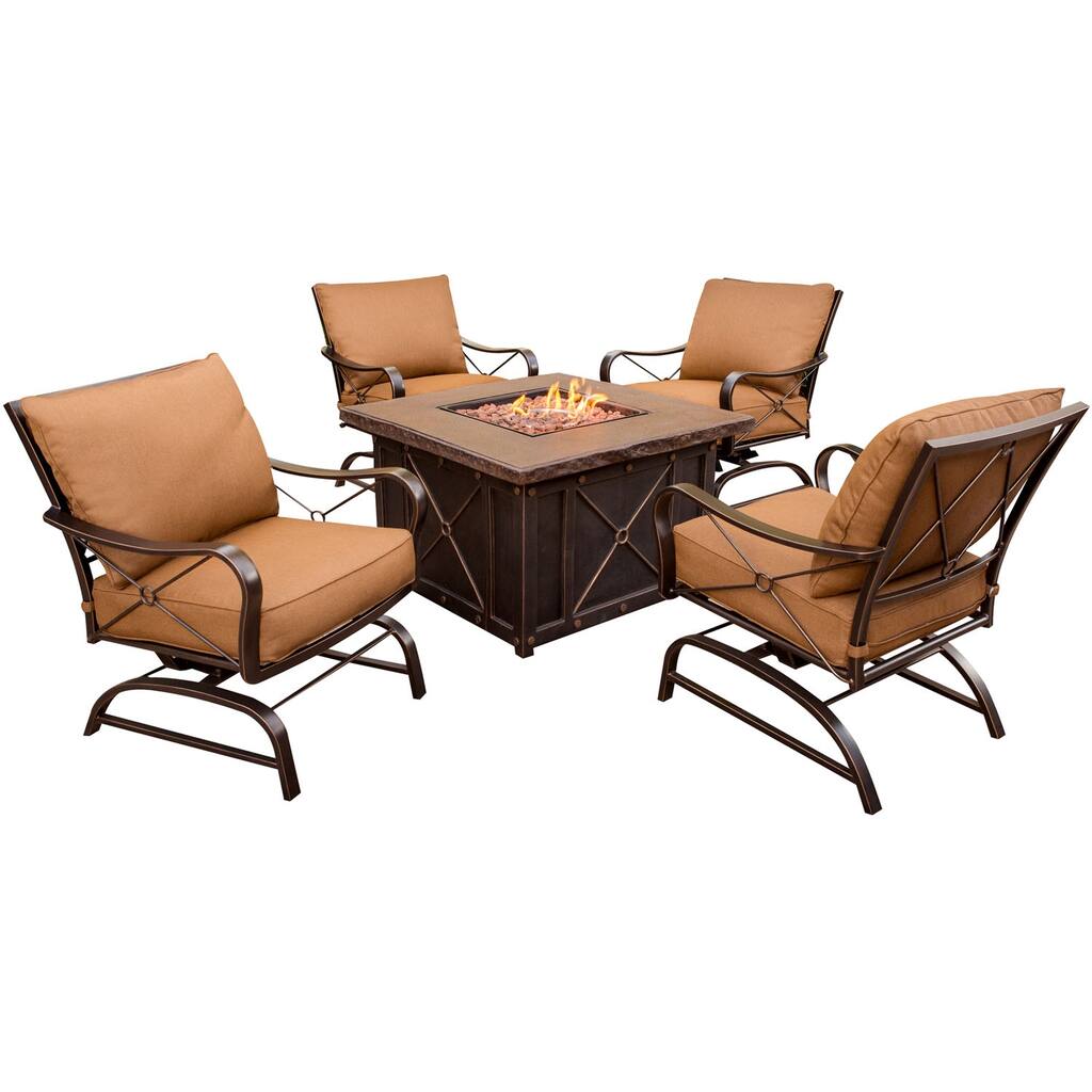 Hanover Outdoor Summer Nights 5-piece Fire Pit Lounge Set