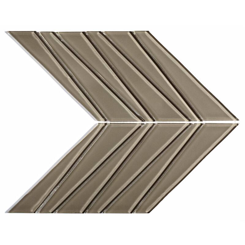 Cruz Bay Studio BG11 Palms - 12" x 15" Chevron Wall Tile - Glossy - Smoke Gloss - Smoke Gloss
