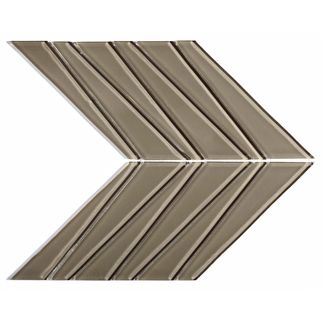 Cruz Bay Studio BG11 Palms - 12" x 15" Chevron Wall Tile - Glossy - Smoke Gloss