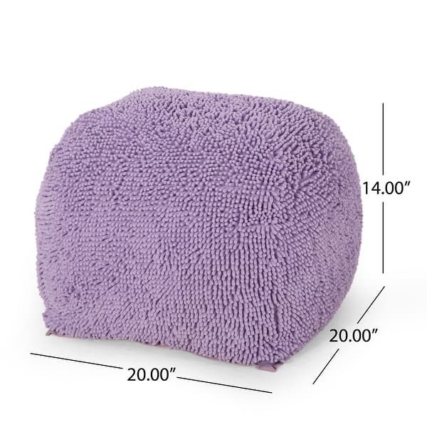 Moloney Modern Microfiber Chenille Pouf by Christopher Knight Home