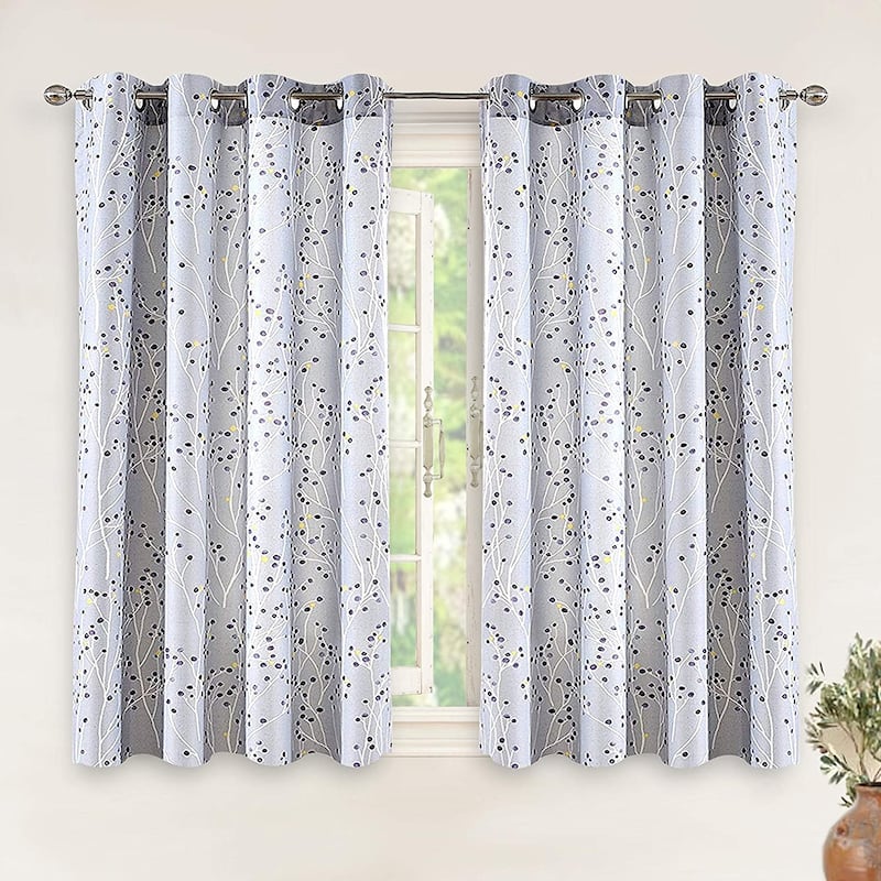DriftAway Harper Ink Botanical Room-darkening Curtain Panel Pair