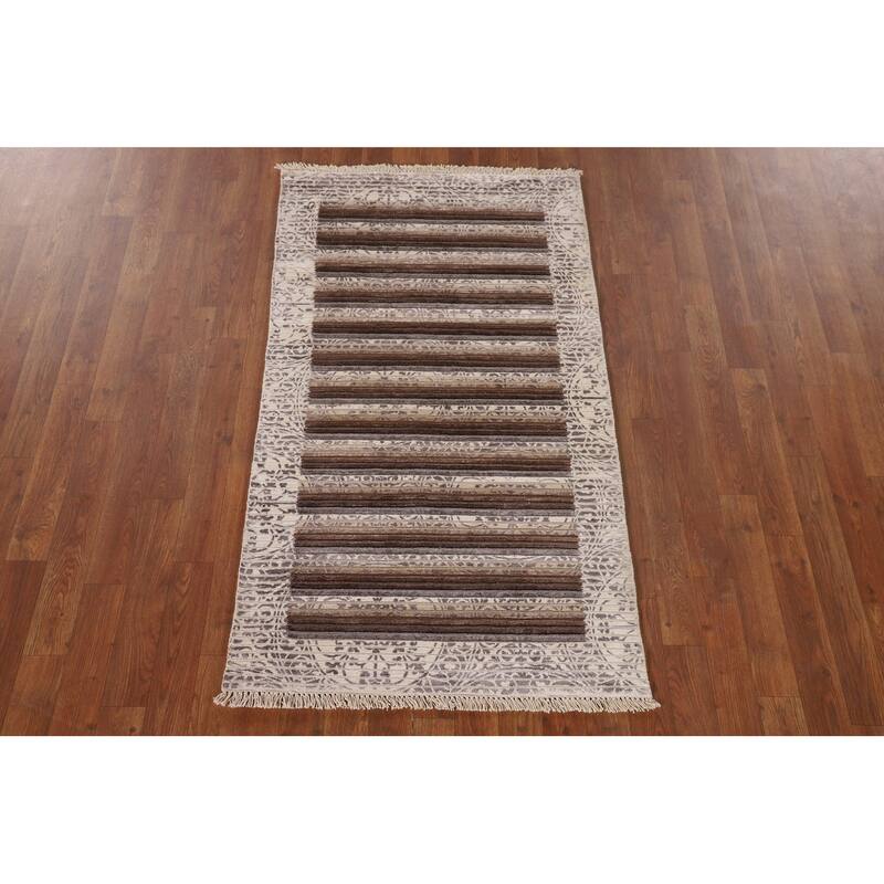 Abstract / Modern Accent Rug Hand-Knotted Wool Carpet - 2'8"x 4'10"