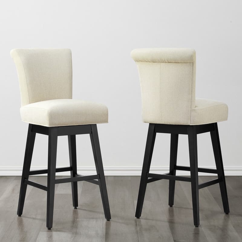 Spruce & Spring Noah Upholstered 26-inch Counter Height Swivel Barstool Set