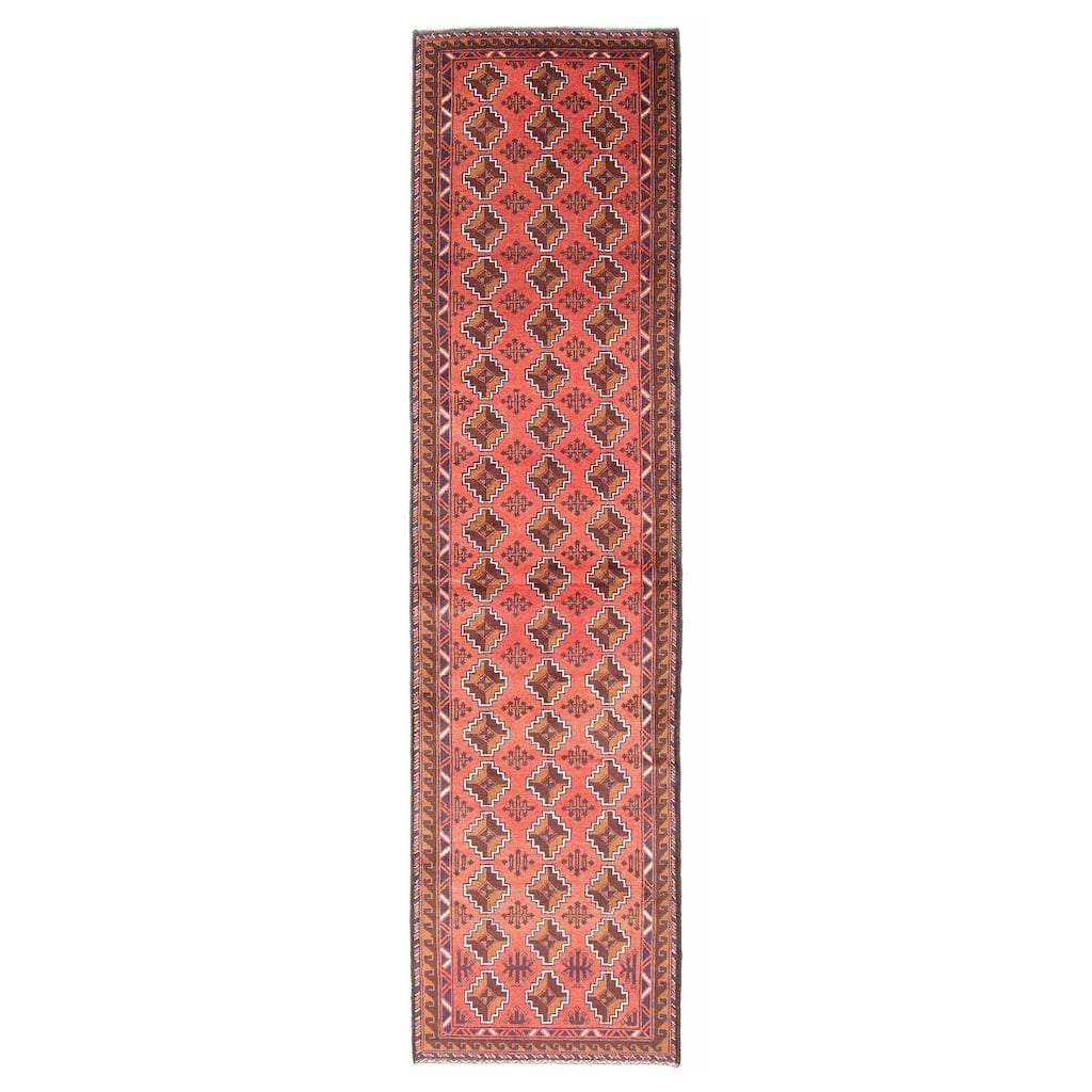 ECARPETGALLERY Hand-knotted Teimani Red Wool Rug - 2'6 x 9'3