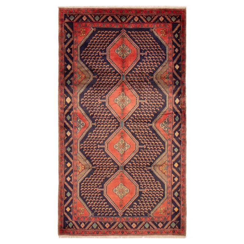 ECARPETGALLERY Hand-knotted Anadol Navy Wool Rug - 5'4 x 9'5 - Dark Navy - 5'4 x 9'5