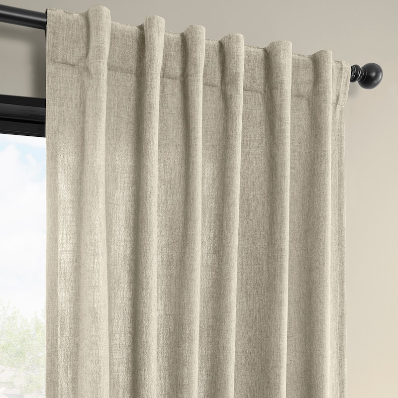 Exclusive Fabrics Simply Faux Linen Curtains (2 Panel) Light Filtering Curtains For Bedroom & Living Room Curtains
