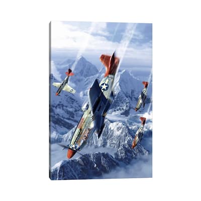 iCanvas "Tuskegee Airmen Flying Near The Alps In Their P-51 Mustangs" by Kurt Miller Canvas Print