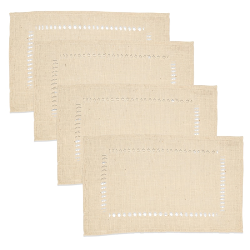 Earthy Elegance Jute Hemstitch Placemat (Set of 4)