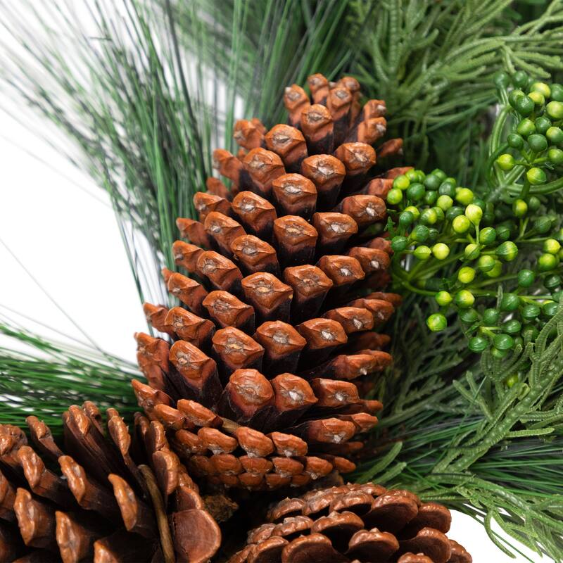 Long Needle Pine Berries and Pinecone Artificial Christmas Wreath - 26" - Unlit