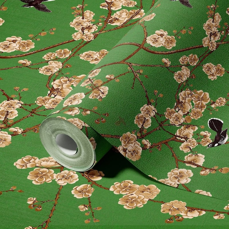 Blooming Cherry Blossoms Chinoiserie Wallpaper Mural