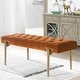 preview thumbnail 1 of 23, Aria Performance Fabric Tufted Gold Accent Entryway Bedroom Bench by Jennifer Taylor Home