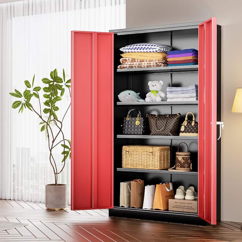 Garage Cabinet Tool Storage Workbenches with Locking Doors and Adjustable Shelves