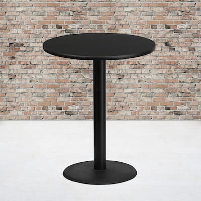 36'' Round Laminate Table Top with 24'' Round Bar Height Table Base