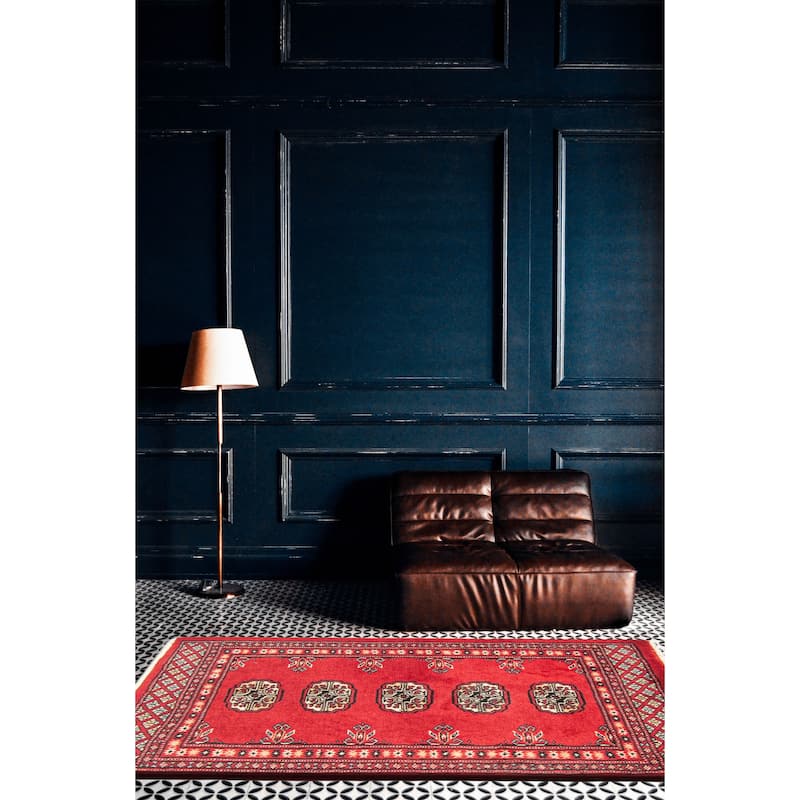ECARPETGALLERY Hand-knotted Finest Peshawar Bokhara Red Wool Rug - 2'0 x 2'11