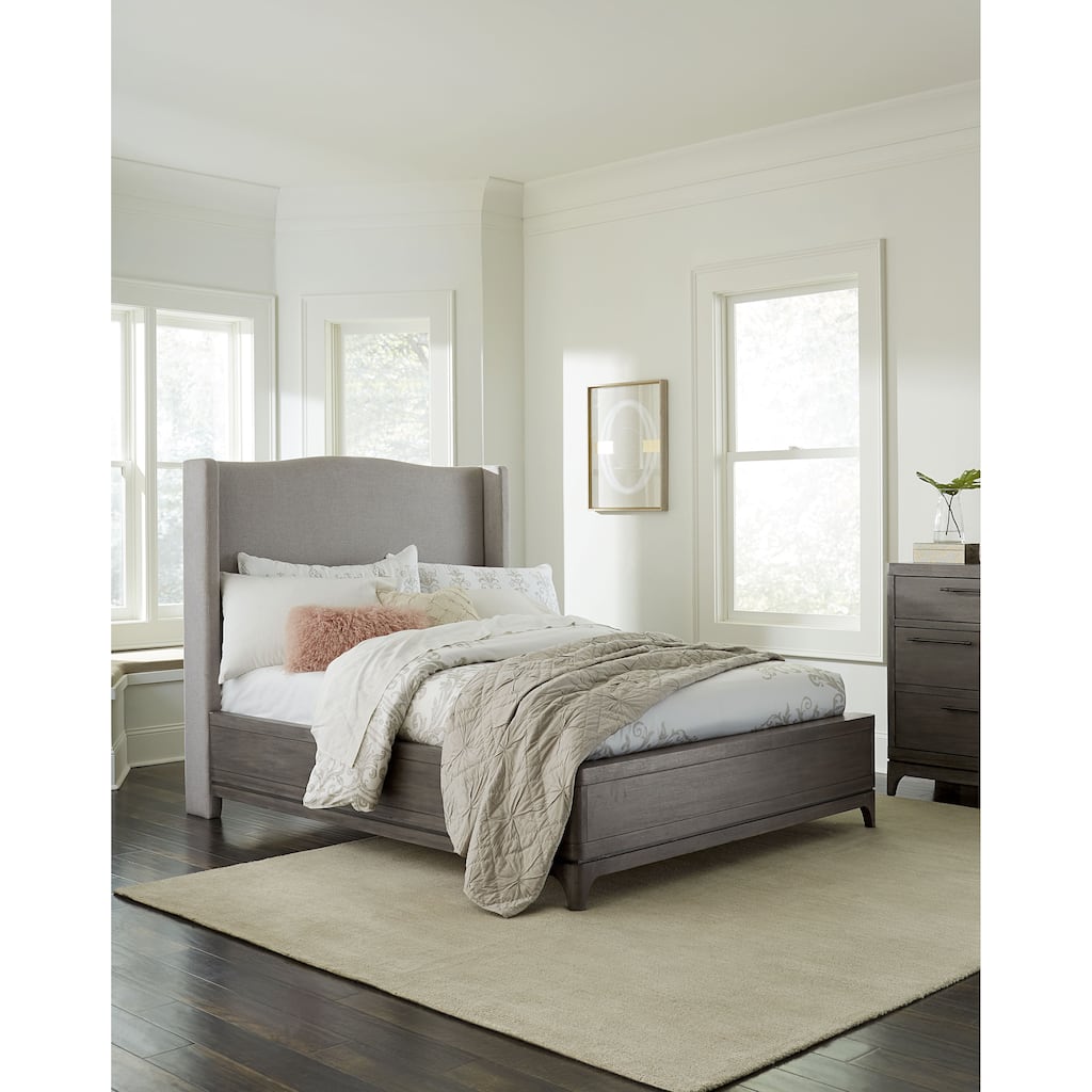 Cicero Upholstered Bed in Rustic Latte