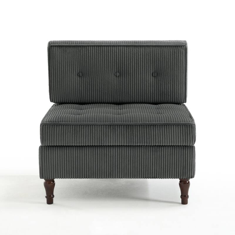 Modern Corduroy Corner Armchair Armless Chair sofa