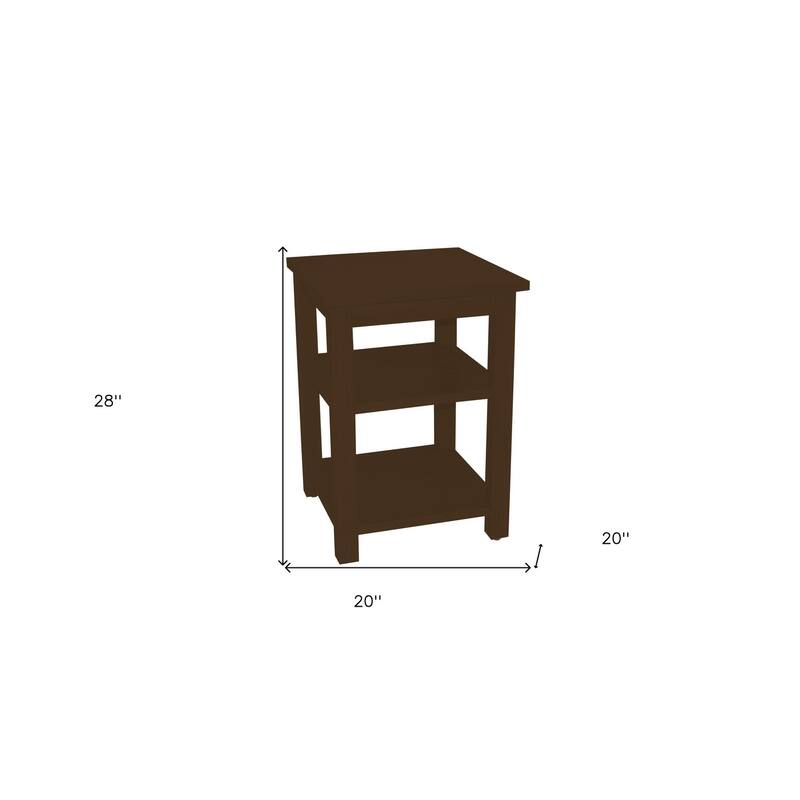 HomeRoots 28" Dark Brown Solid Wood Nightstand