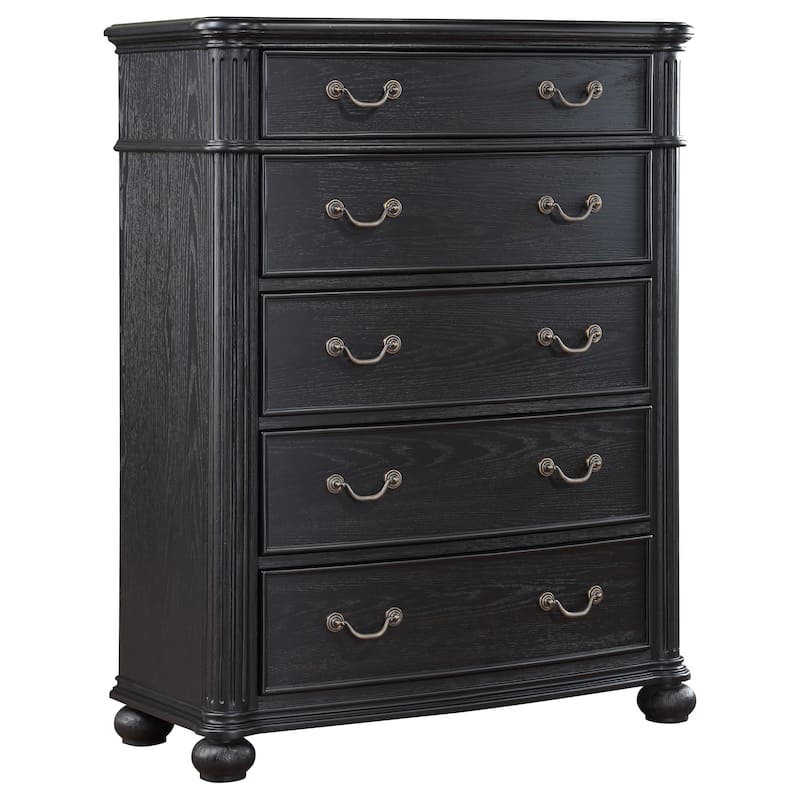 Celina Traditional Wood 5-drawer Bedroom Chest Black - Black - 5-drawer