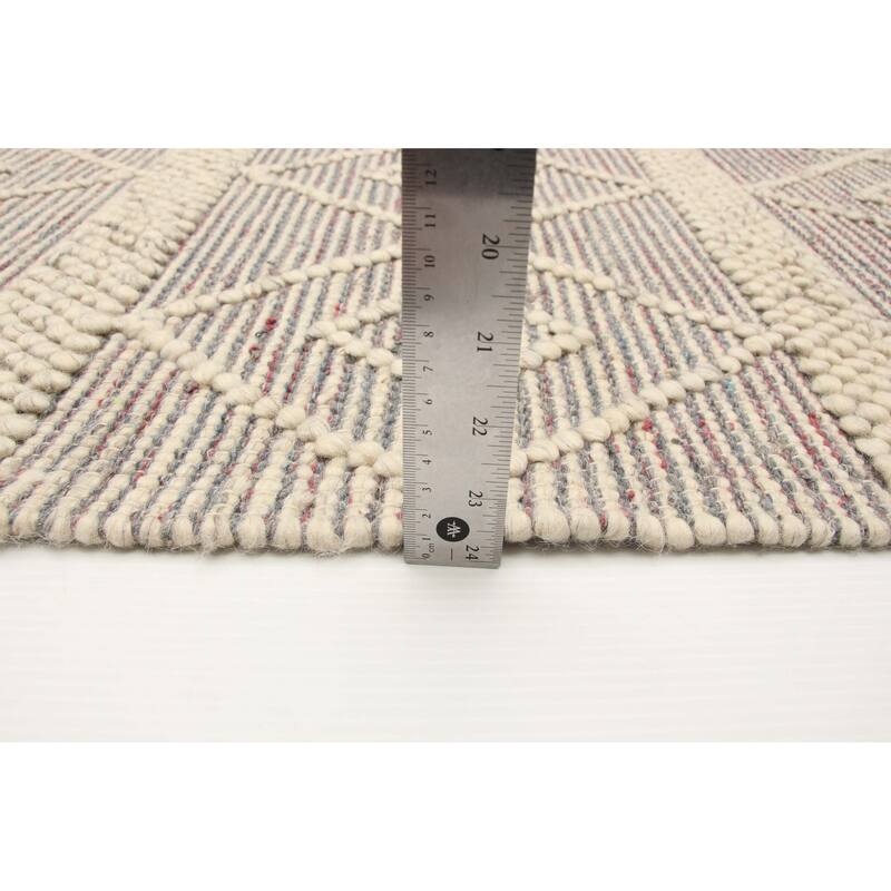 ECARPETGALLERY Braid weave Sienna Cream Wool Rug - 4'11 x 7'9