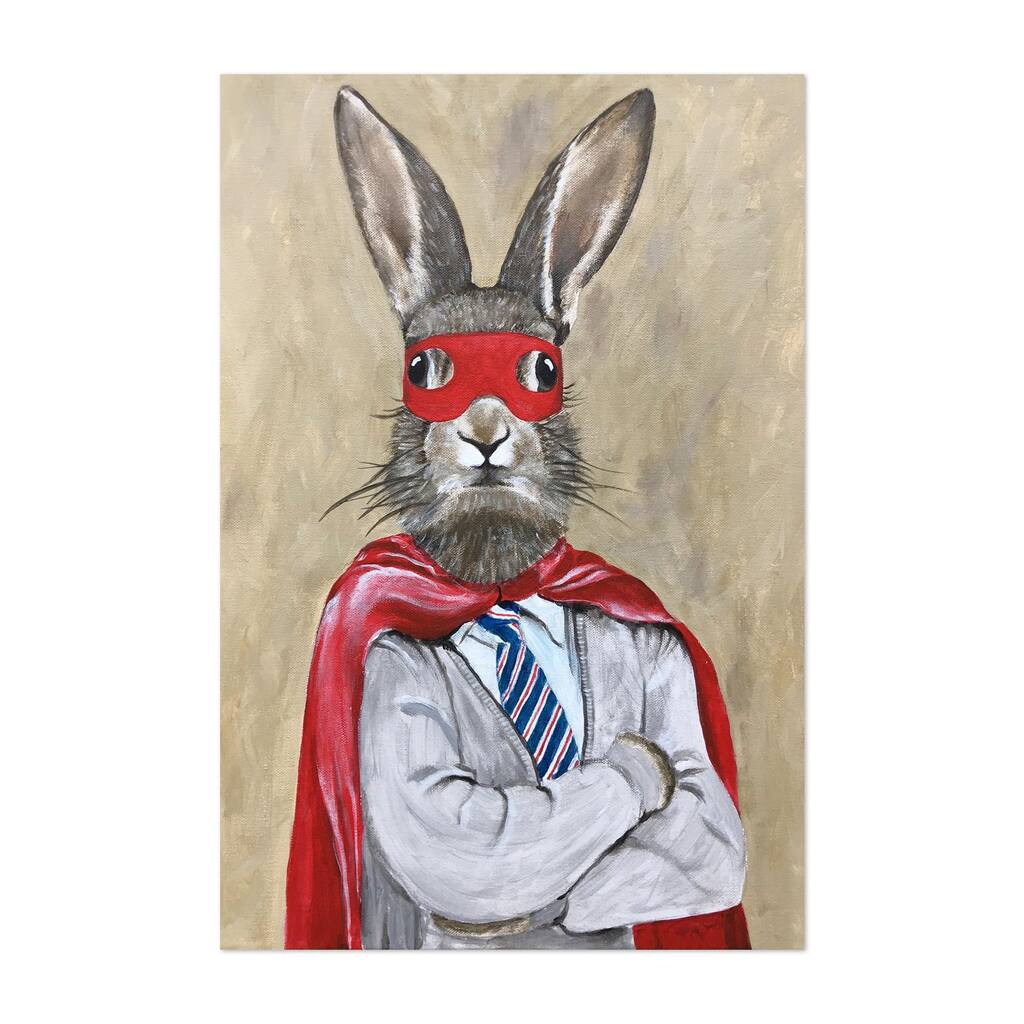 Superman Rabbit Painting Animals Humor TV Movies Art Print/Poster