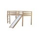 preview thumbnail 10 of 41, Twin Size Low Loft Bed with Slide, Ladder, Safety Guardrails, and Underbed Play and Storage Space for Boys Girls