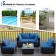 preview thumbnail 17 of 61, Costway 5PCS Patio Rattan Furniture Set Cushioned Sofa & Chair Coffee