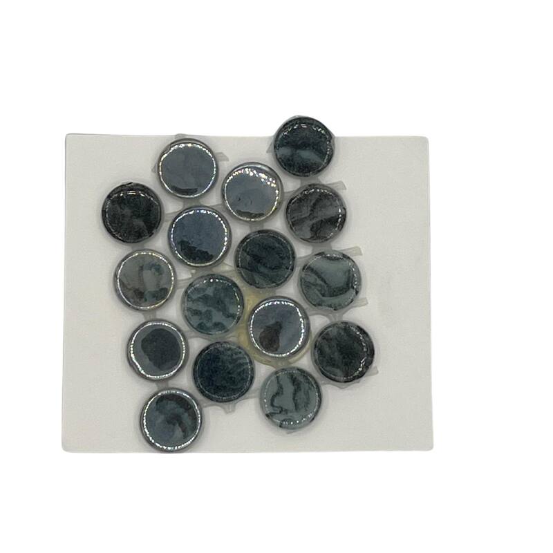 The Tile Life Eterna Penny 12x12 Grey Round Glass Mosaic Floor, Wall & Backsplash Tile