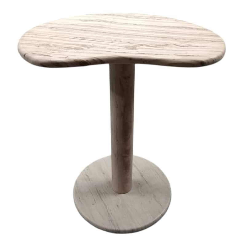 Marble Stone Accent Table Sculptural Base Valencia Style - 22" Ivory - 17.75" x 12.75" x 21.5"